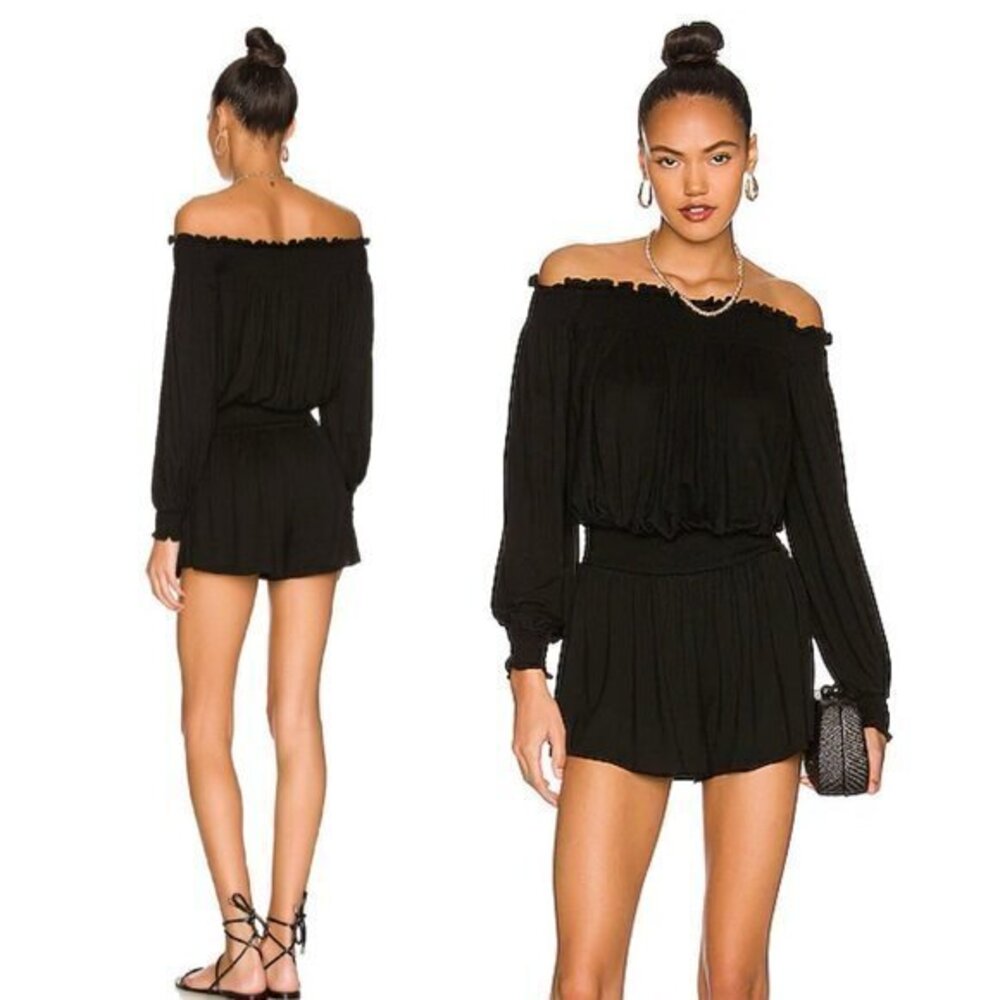 Lovers + Friends Eliza Romper in Black
